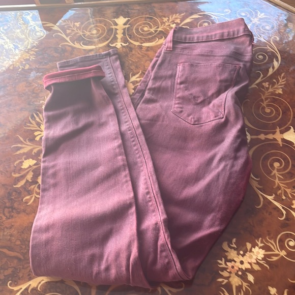 HUDSON waxed stretchy jeans sz28 dirty red - Picture 1 of 4